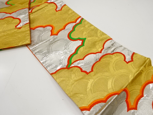  アンティーク　雲模様織り出し子供帯（材料）